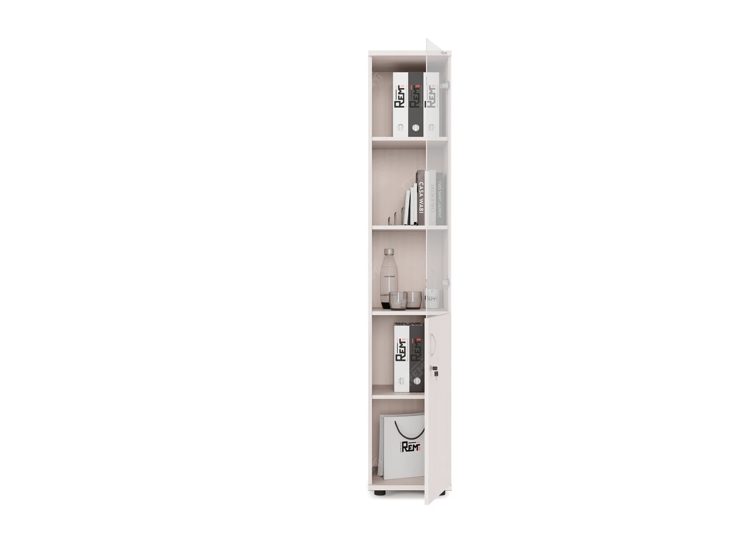 Шкаф комбинированный RLG032 350х350х1830 Дуб Молочный, Серия ЛАЙТ | LIGHT