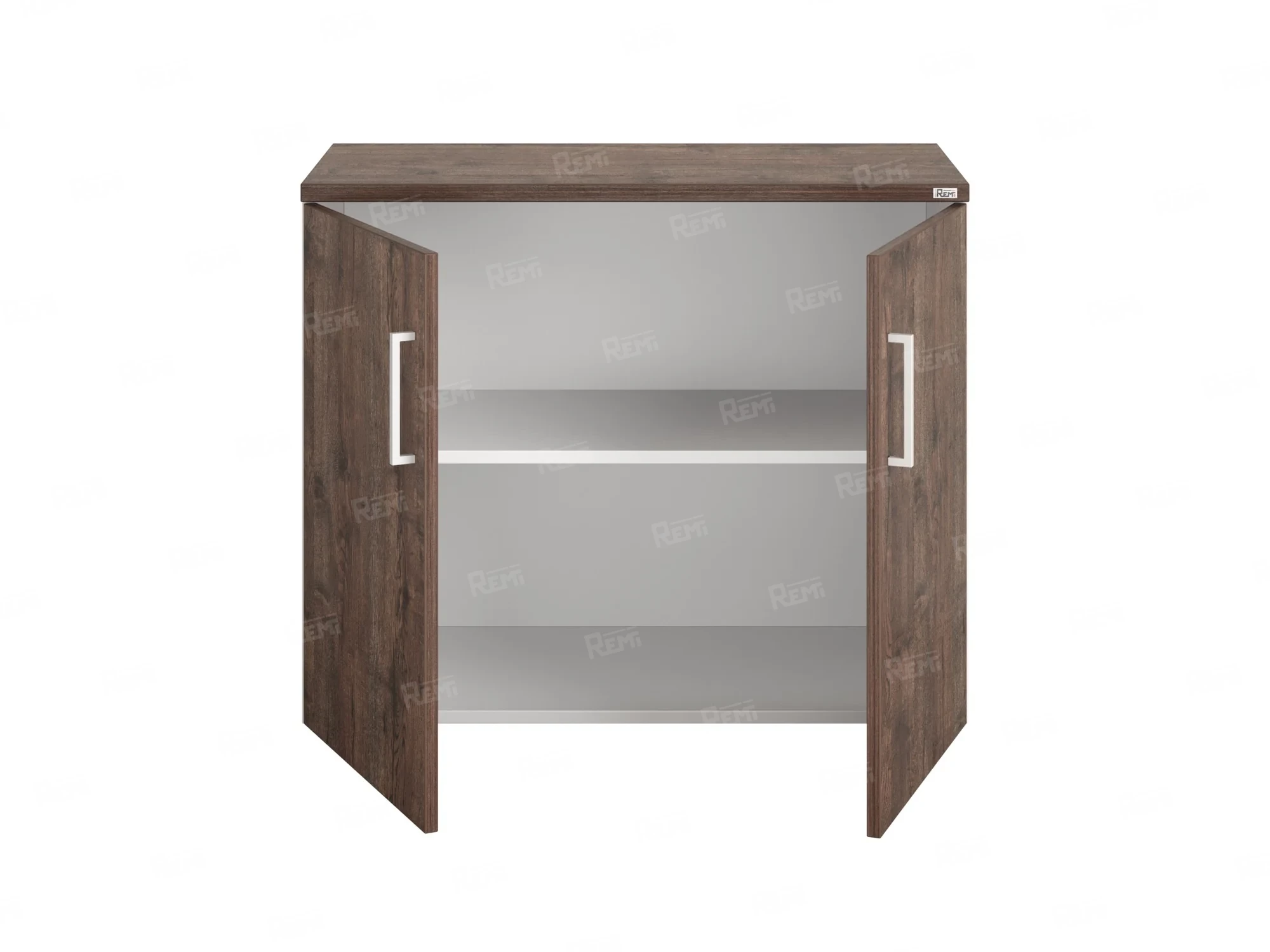 Шкаф низкий распашной, регулируемые опоры, 2 уровня 900x420x750 RM148-90x42 Дуб Апрельский шоколад/Белый