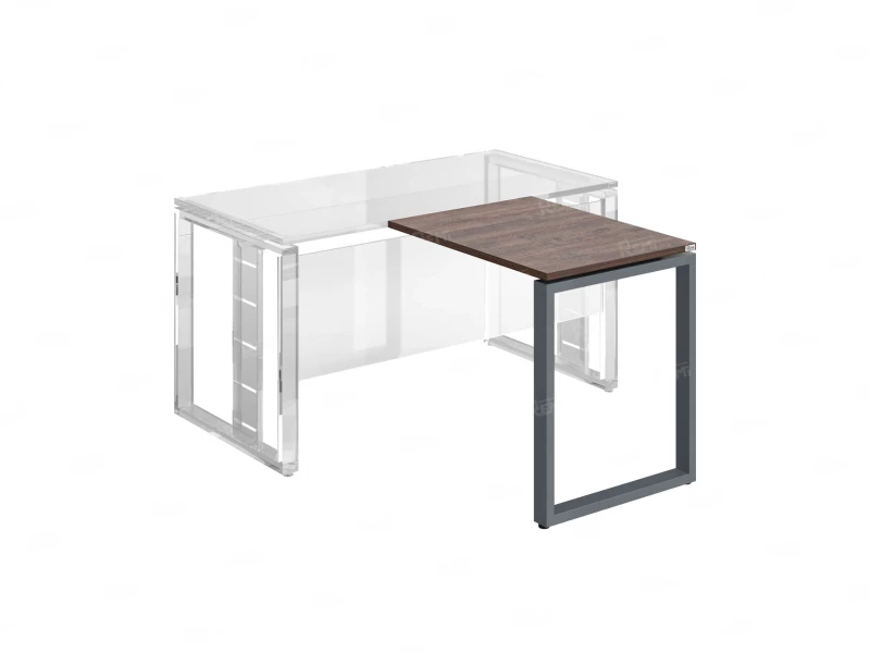 Брифинг прямой, с парящей столешнецей, на О-образном каркасе 800x600x750 RM072-8x6 Дуб Апрельский шоколад/Серый