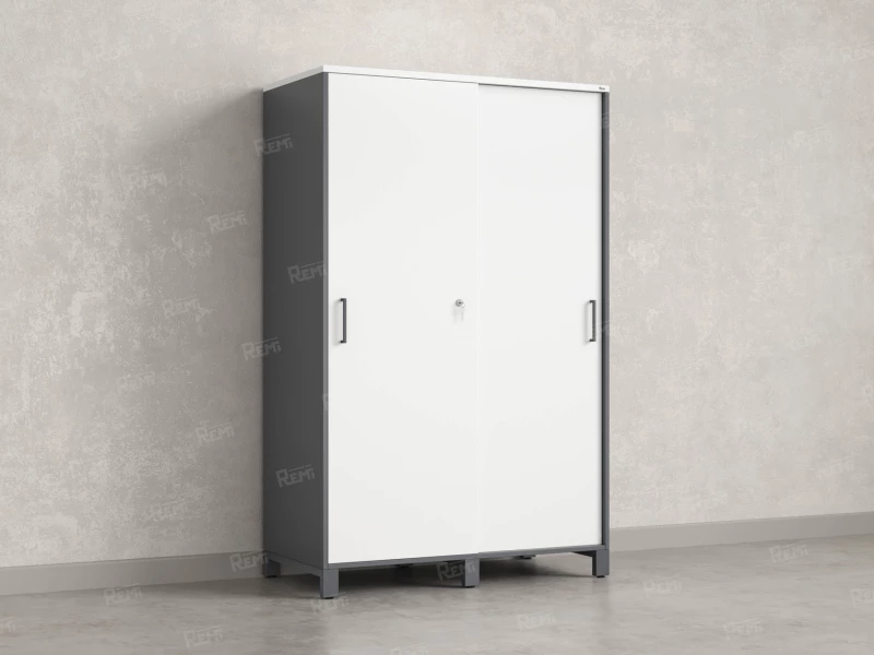 Шкаф-купе, штанга, 1 полка 1200x600x1900 RM163-90x60 Белый/Серый