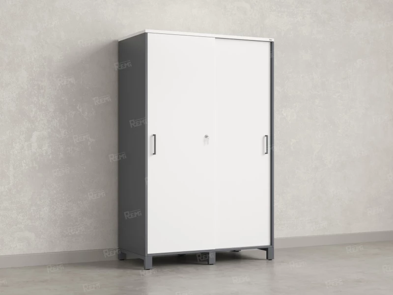 Шкаф-купе, штанга, 1 полка 1200x600x1900 RM163-90x60 Белый/Серый