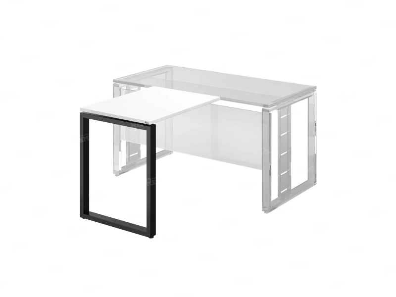 Брифинг прямой, с парящей столешнецей, на О-образном каркасе 1500x600x750 RM072-15x6 Белый/Черный