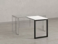 Брифинг прямой, с парящей столешнецей, на О-образном каркасе 1500x600x750 RM072-15x6 Белый/Черный