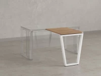 Брифинг прямой, с парящей столешнецей, на U-образном каркасе 800x600x750 RM074-8x6 Юстус/Белый