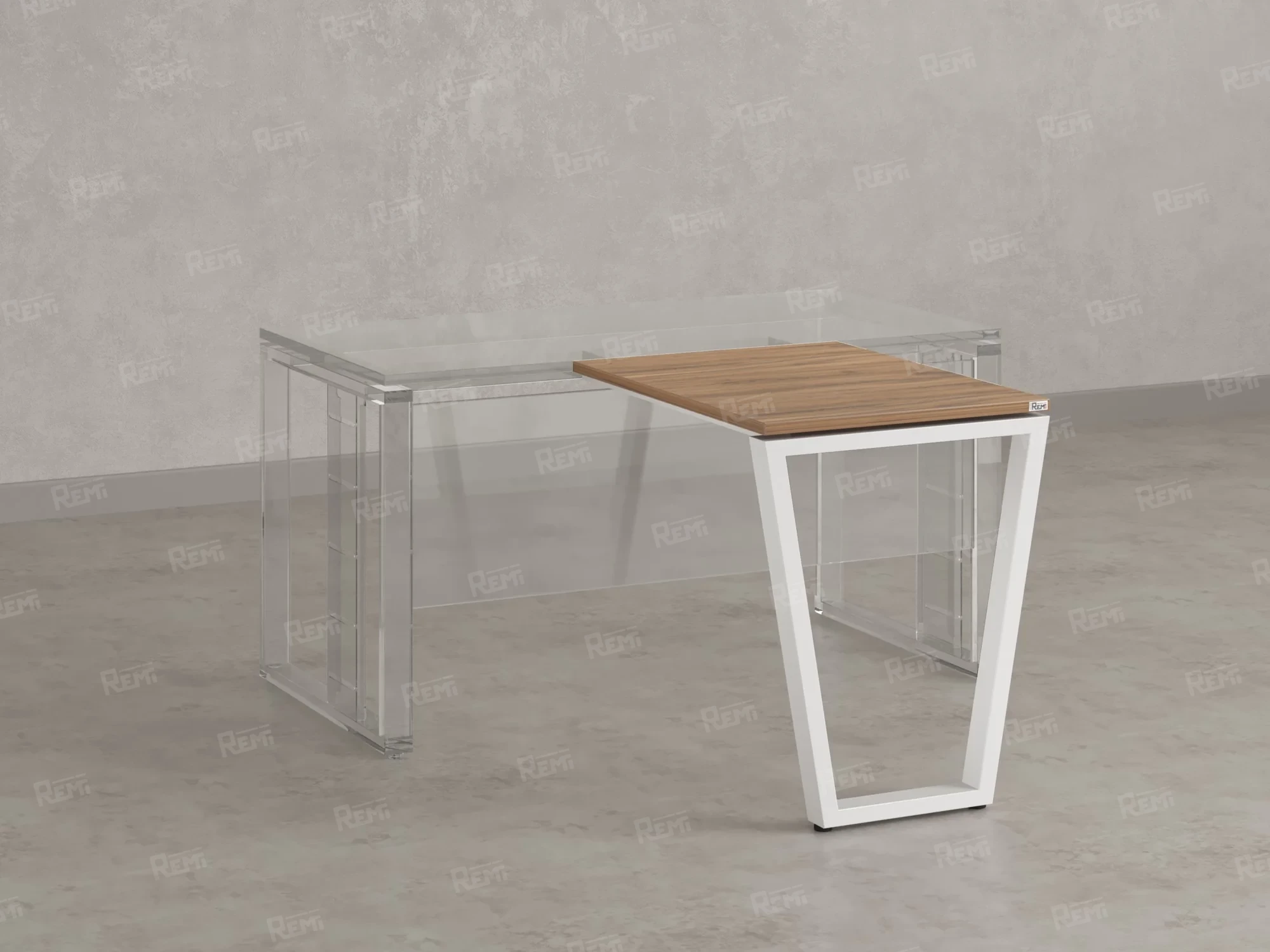 Брифинг прямой, с парящей столешнецей, на U-образном каркасе 800x600x750 RM074-8x6 Юстус/Белый