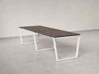 Cтол для переговоров, на V-обазном каркасе 2200x1400x750 RM082-220x140 Дуб Апрельский шоколад/Белый