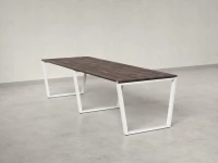 Cтол для переговоров, на V-обазном каркасе 2200x1400x750 RM082-220x140 Дуб Апрельский шоколад/Белый