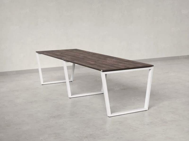 Cтол для переговоров, на V-обазном каркасе 2200x1400x750 RM082-220x140 Дуб Апрельский шоколад/Белый