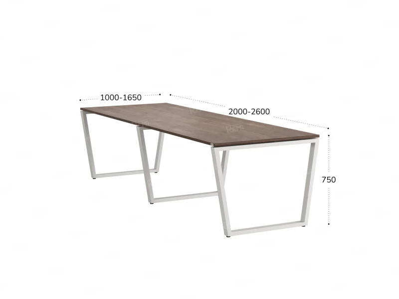 Cтол для переговоров, на V-обазном каркасе 2500x1250x750 RM082-250x125 Дуб Апрельский шоколад/Белый