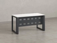 Стол прямой на О-образных опорах с металлическим экраном 1200x700x750 RM042-12x7 Белый/Серый