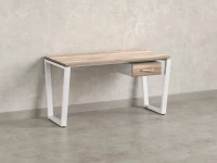 Стол прямой с подвесной тумбой, U-опора 1800x800x750 RM034-18x8 Дуб Маувелла/Белый