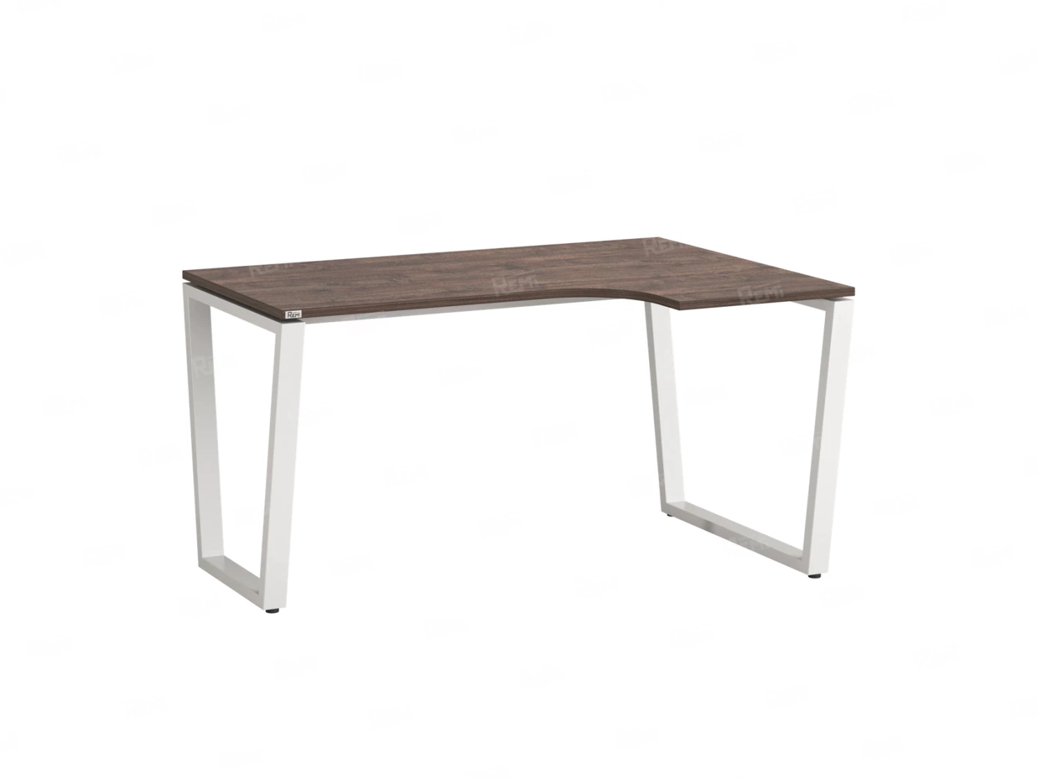 Стол угловой, U-опора, правый 1400x800/1000x750, RM050-14x8-10 Дуб Апрельский шоколад/Белый
