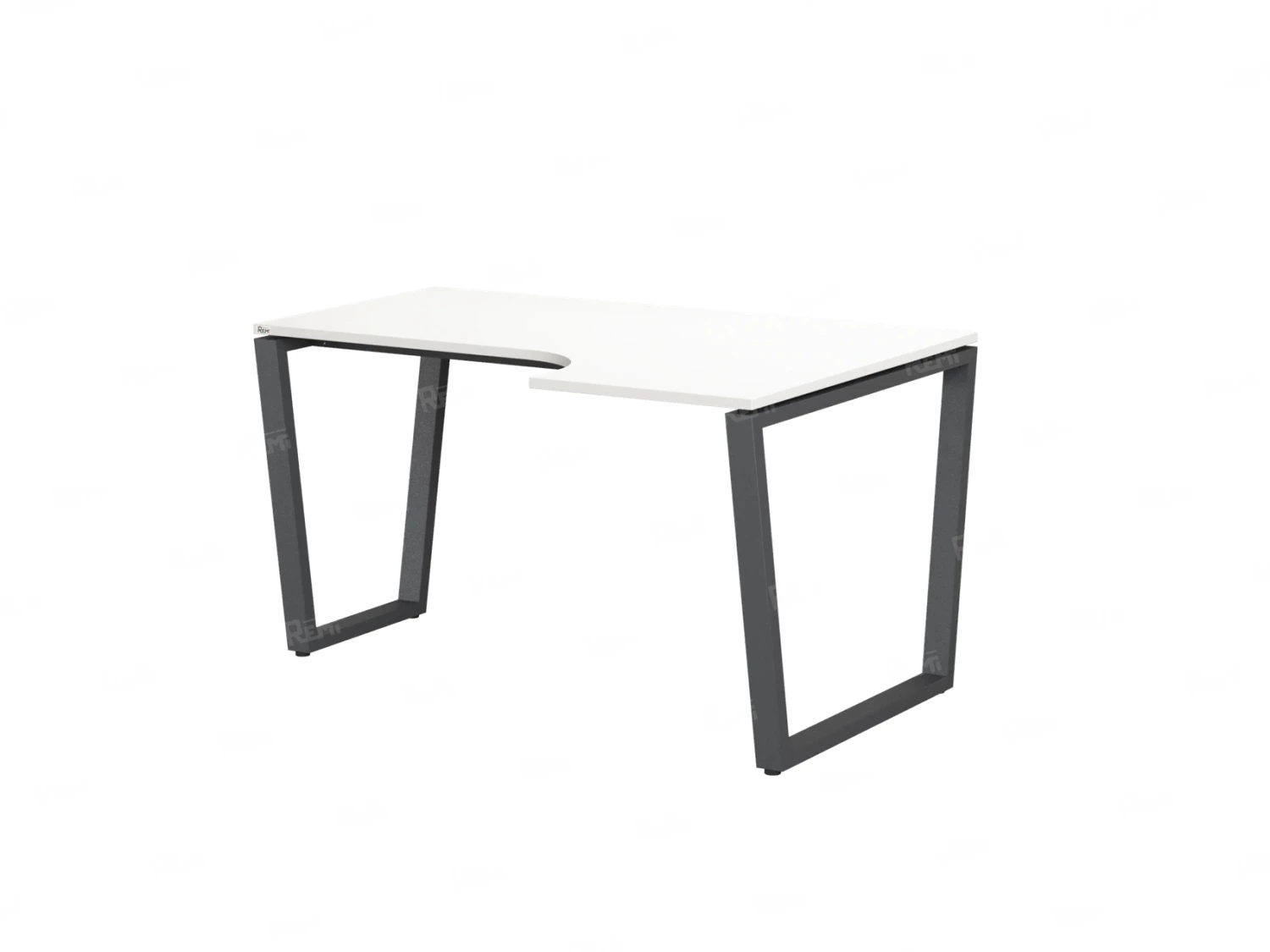 Стол угловой, U-опора, правый 1800x700/900x750, RM050-18x7-9 Белый/Серый