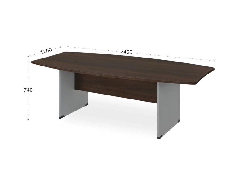 BRL RB006-240х120 Конференц-стол на панельном каркасе 2400х1200х740 Венге/Серый вулкан-кий