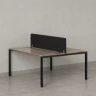 Бенч-система, 2 рабочих места, с одним тканевым экраном 1200x1200x750 RM165-1-12x12 Дуб Маувелла/Черный