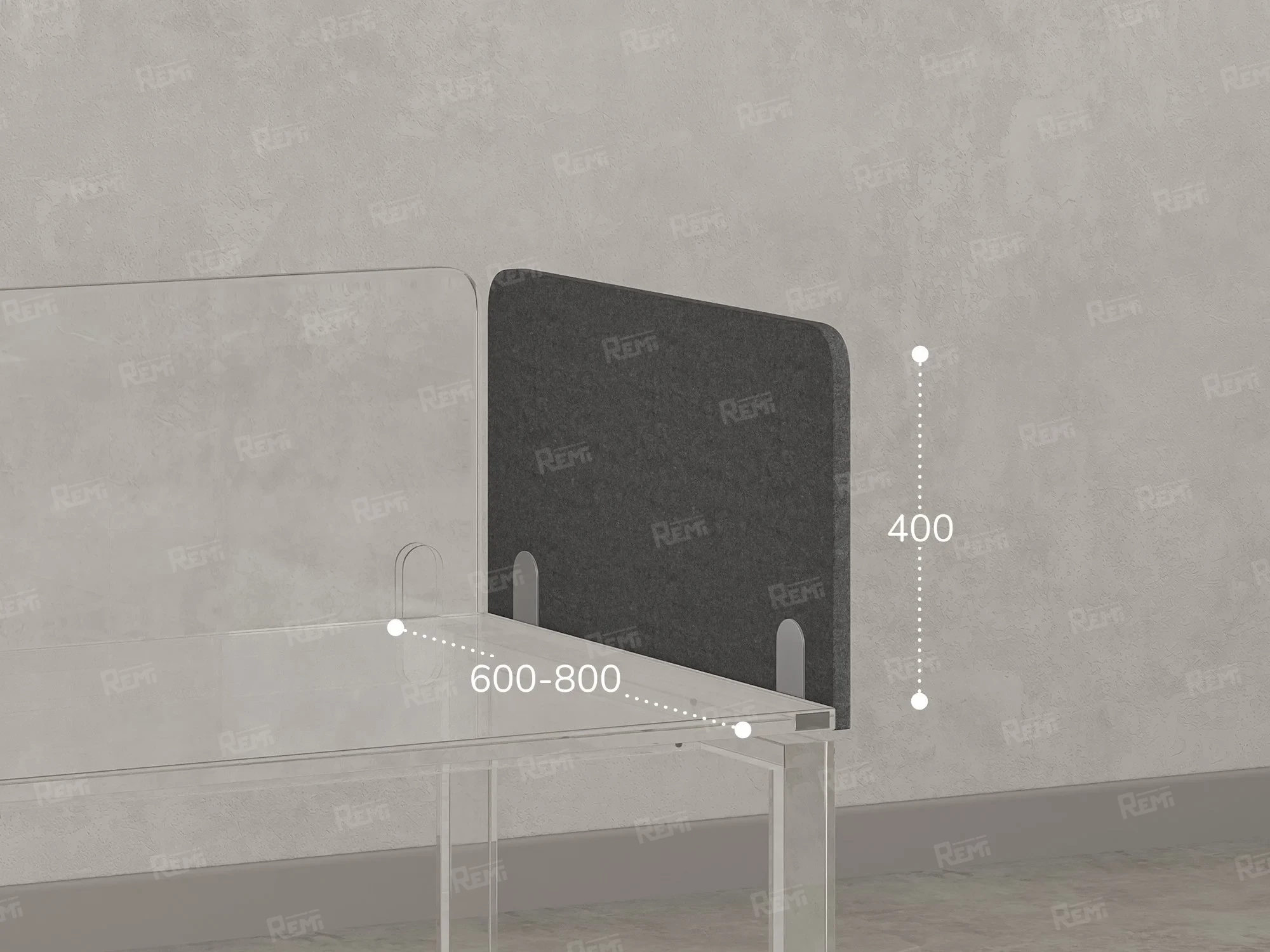 Фронтальный тканевый экран 700x16x400 RM205-70x40 Серый