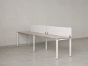 Бенч-система в 1 ряд, 2 рабочих места 2 тканевых экранов 2000x800x750 RM167-3-20x8 Дуб Маувелла/Белый