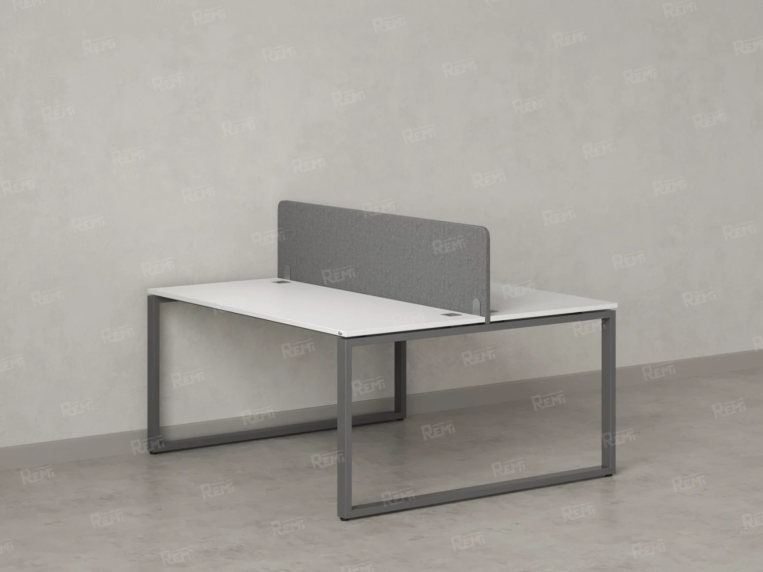 Бенч-система, 2 рабочих места, с одним тканевым экраном 1800x1200x750 RM169-1-18x12 Белый/Серый