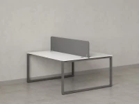 Бенч-система, 2 рабочих места, с одним тканевым экраном 1800x1200x750 RM169-1-18x12 Белый/Серый