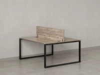 Бенч-система, 2 рабочих места, с одним экраном ЛДСП 1200x1200x750 RM169-2-12x12 Дуб Маувелла/Черный