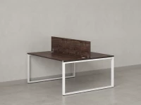 Бенч-система, 2 рабочих места, с одним экраном ЛДСП 1600x1400x750 RM169-2-16x14 Дуб Апрельский шоколад/Белый