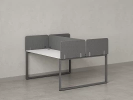 Бенч-система, 2 рабочих места, 5 тканевых экранов 1000x1600x750 RM169-3-10x16 Белый/Серый