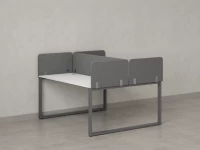 Бенч-система, 2 рабочих места, 5 тканевых экранов 1000x1600x750 RM169-3-10x16 Белый/Серый
