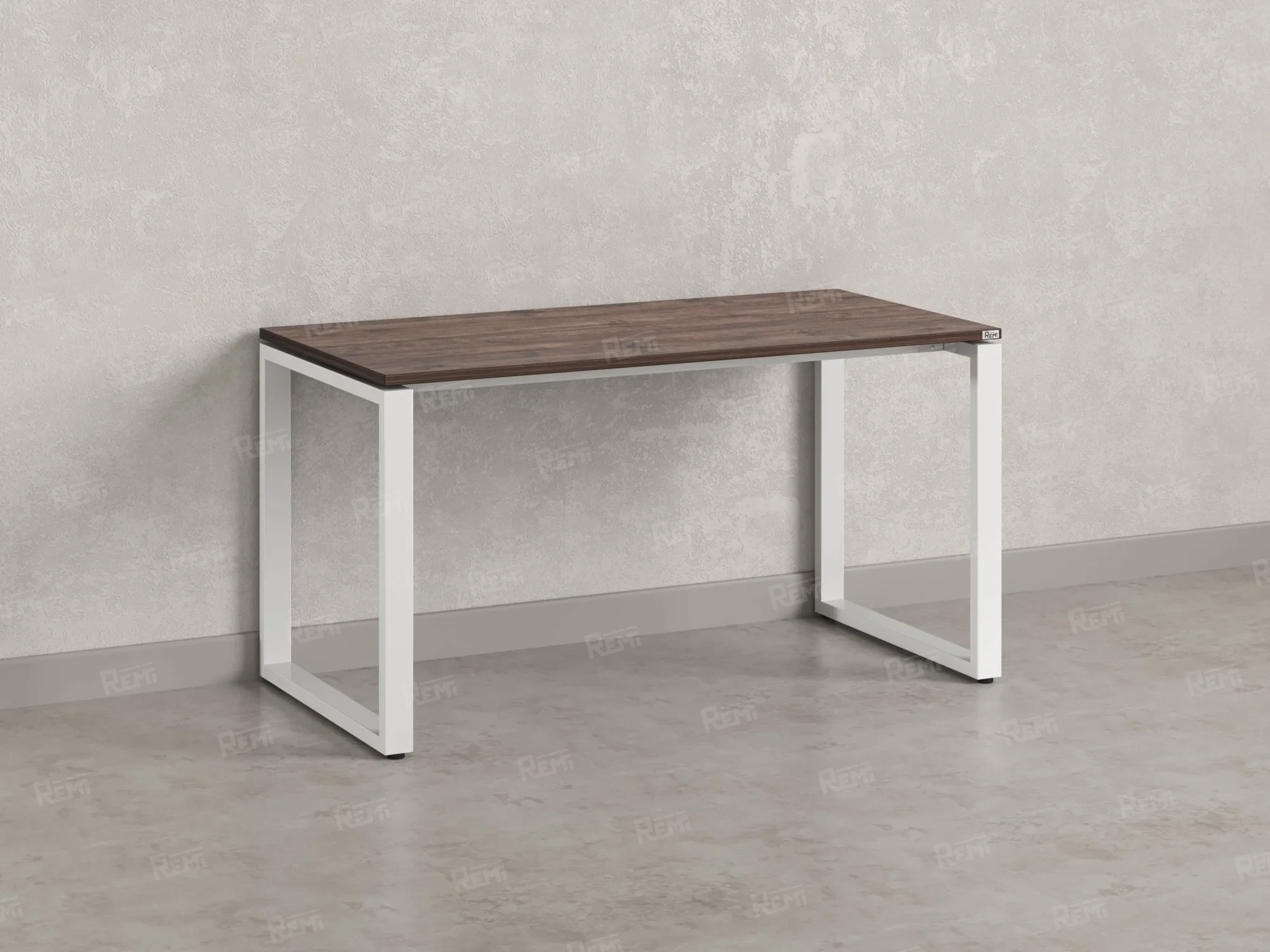 Стол прямой на O-образных опорах 1800x800x750 RM002-18x8 Дуб Апрельский шоколад/Белый