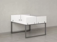 Бенч-система, 2 рабочих места, 5 ЛДСП экранов 1400x1400x750 RM169-4-14x14 Белый/Серый