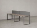 Бенч-система в 1 ряд, 2 рабочих места 2 тканевых экранов 2000x800x750 RM168-3-20x8 Дуб Маувелла/Серый