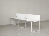 Бенч-система в 1 ряд, 2 рабочих места 2 ЛДСП экранов 2000x700x750 RM168-4-20x7 Белый/Белый