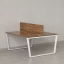 Бенч-система, 2 рабочих места, с одним экраном ЛДСП 1200x1200x750 RM172-2-12x12 Дуб Юстус/Белый
