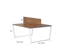 Бенч-система, 2 рабочих места, с одним экраном ЛДСП 1200x1200x750 RM172-2-12x12 Дуб Юстус/Белый