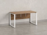 Стол прямой на О-образных опорах, экран ЛДСП 1200x700x750 RM006-12x7 Дуб Юстус/Белый