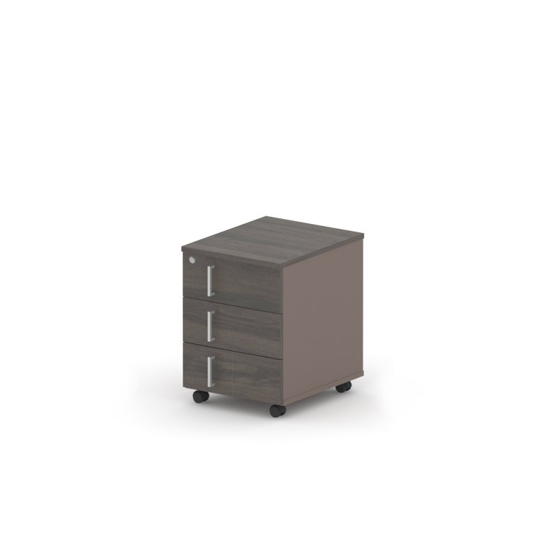 Тумба 3 ящика RAC019а, левая 40,8x50x55,7см Дуб Термо/Серый камень, Серия Аккорд / Accord. Серия Аккорд / Accord. Серия Аккорд / Accord