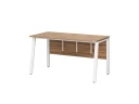 Стол прямой, Л-опора, экран ЛДСП,парящая стол-ца 1000x700x750 RM009-10x7 Дуб Юстус/Белый