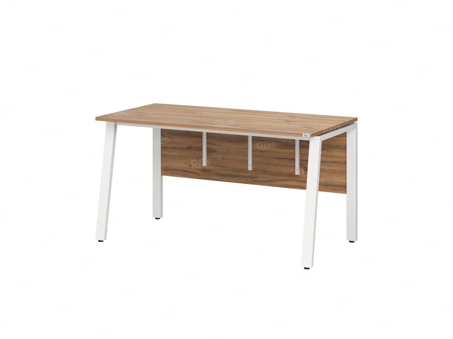 Стол прямой, Л-опора, экран ЛДСП,парящая стол-ца 1000x700x750 RM009-10x7 Дуб Юстус/Белый