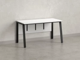 Стол прямой, Л-опора, экран ЛДСП,парящая стол-ца 2000x600x750 RM009-20x6 Белый/Черный