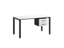 Стол прямой с подвесной тумбой 2 ящика, П-опора 1600x600x750 RM039-16x6 Белый/Черный