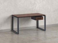 Стол прямой с подвесной тумбой, О-опора 1600x700x750 RM036-16x7 Дуб Апрельский шоколад/Серый