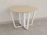 Круглый стол на U-образных опорах 1200x1200x750 RM188-12x12 Вяз Швейцарский светлый/Белый