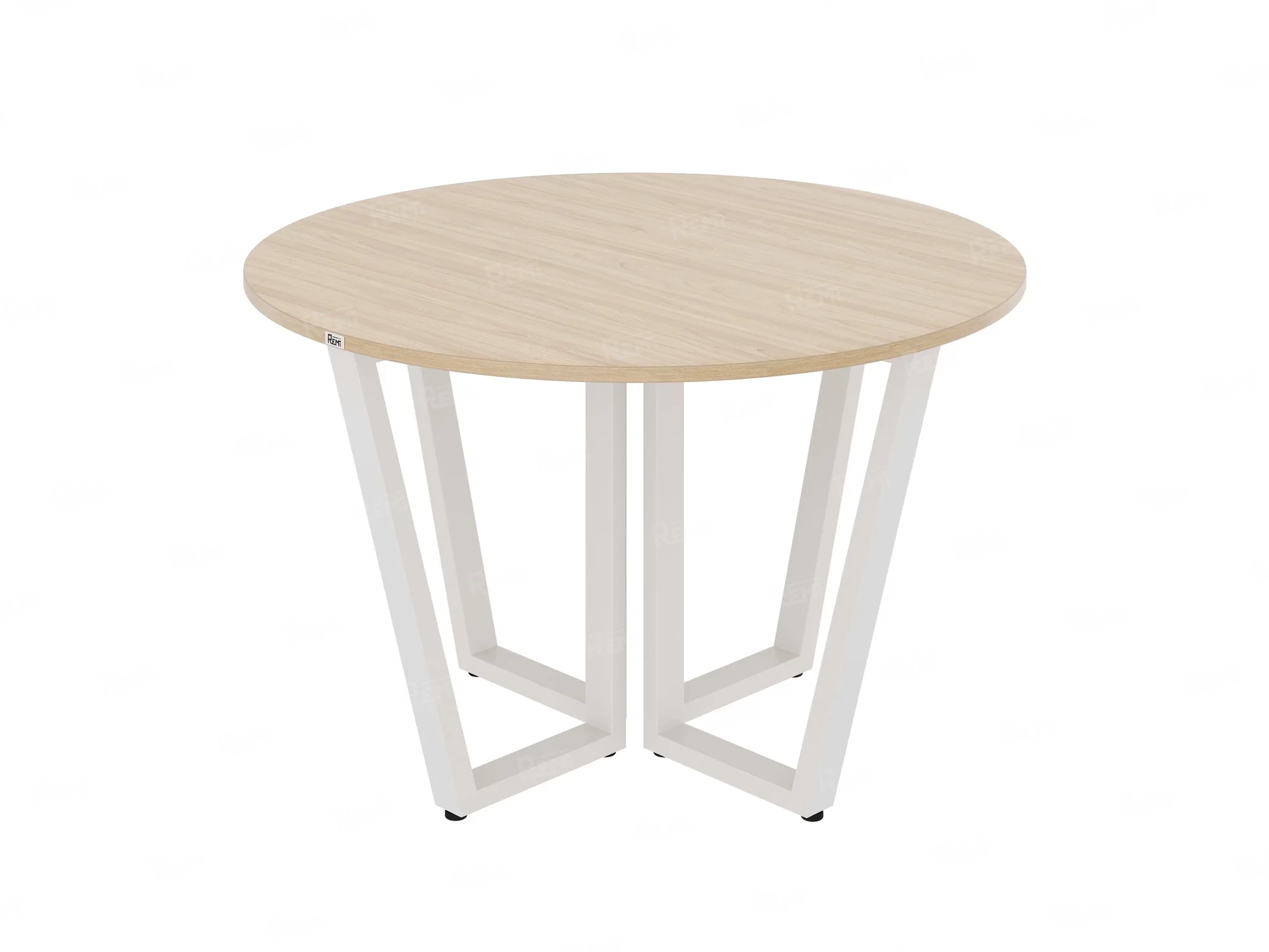 Круглый стол на U-образных опорах 1200x1200x750 RM188-12x12 Вяз Швейцарский светлый/Белый