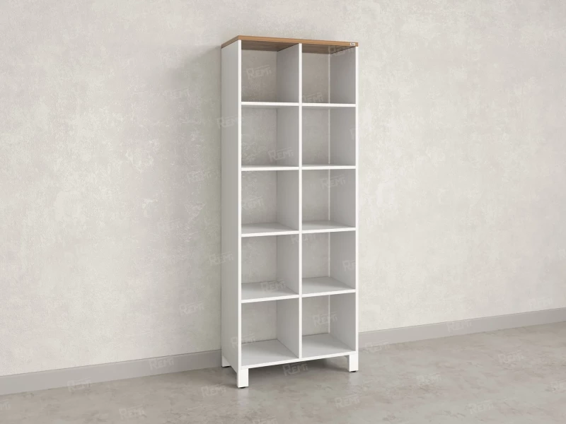 Стеллаж, 10 ячеек 750х370х1980 RM142-75x37 Дуб Юстус/Белый