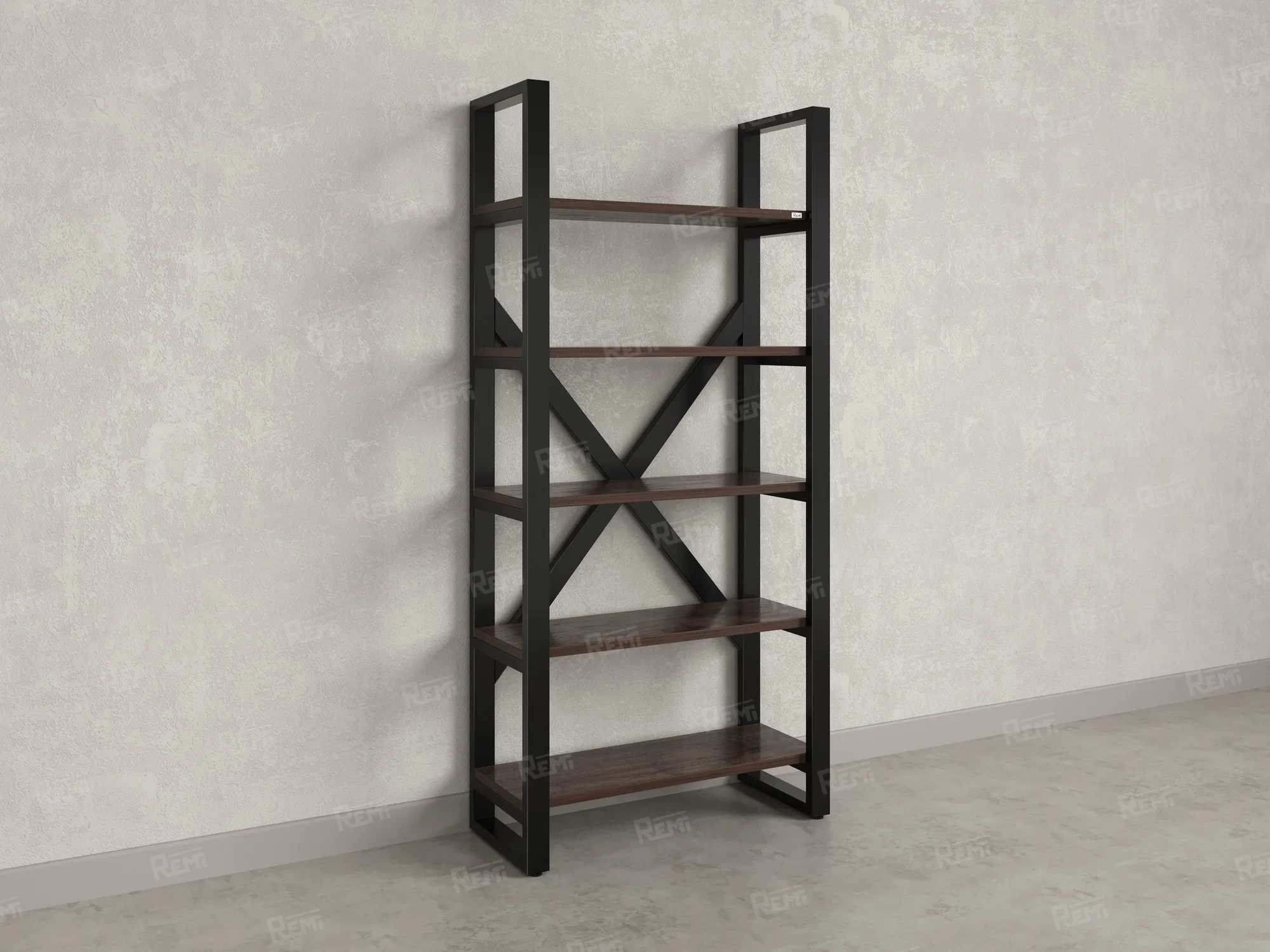 Стеллаж, 5 уровней 900x370x1920 RM131-90x37 Дуб Апрельский шоколад/Черный