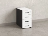 Тумба приставная, 4 ящика 400x800x750 RM121-40x80 Белый/Черный