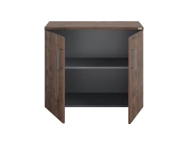Шкаф низкий распашной, регулируемые опоры, 2 уровня 900x420x750 RM148-90x42 Дуб Апрельский шоколад/Серый