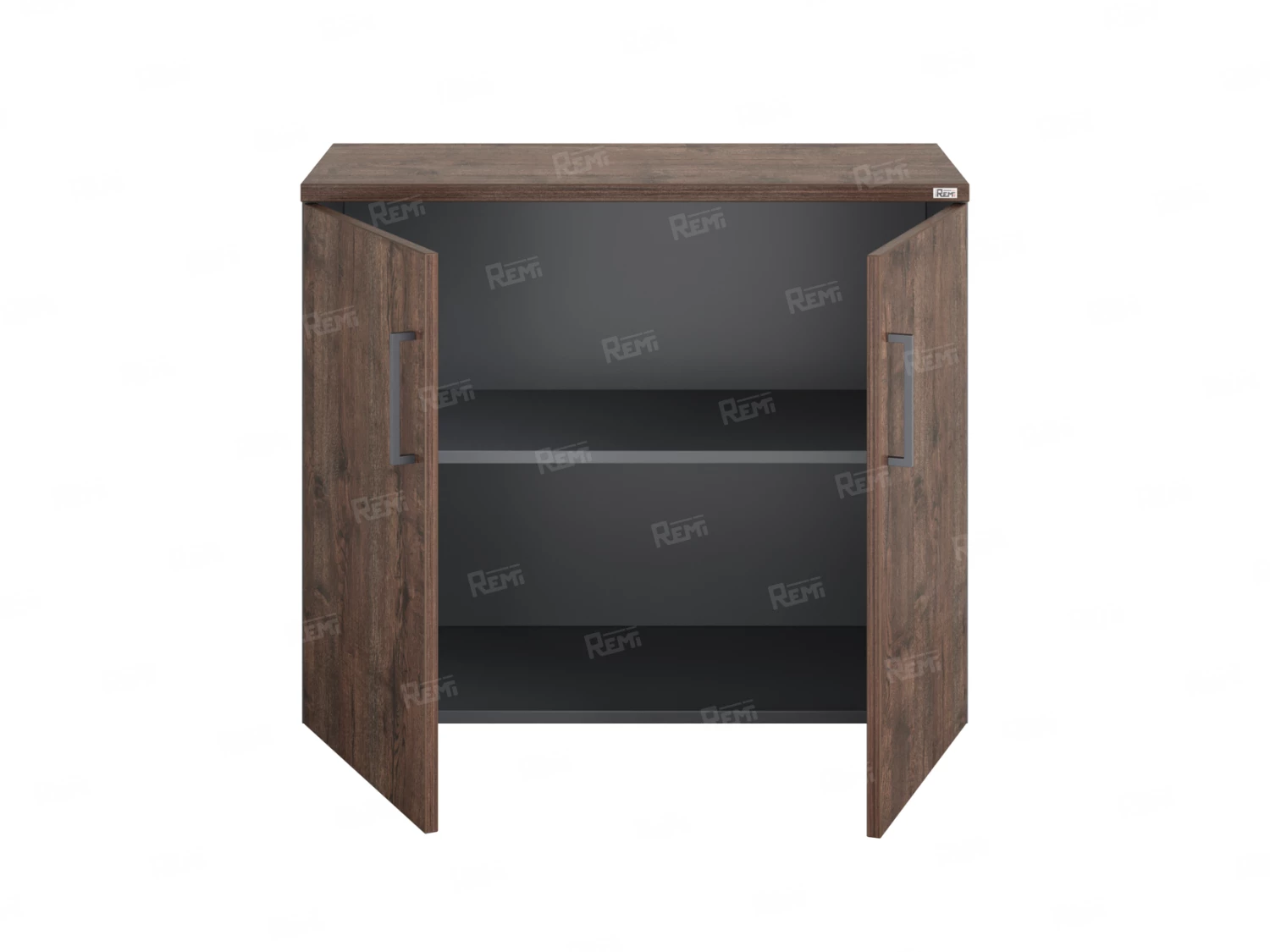 Шкаф низкий распашной, регулируемые опоры, 2 уровня 900x420x750 RM148-90x42 Дуб Апрельский шоколад/Серый