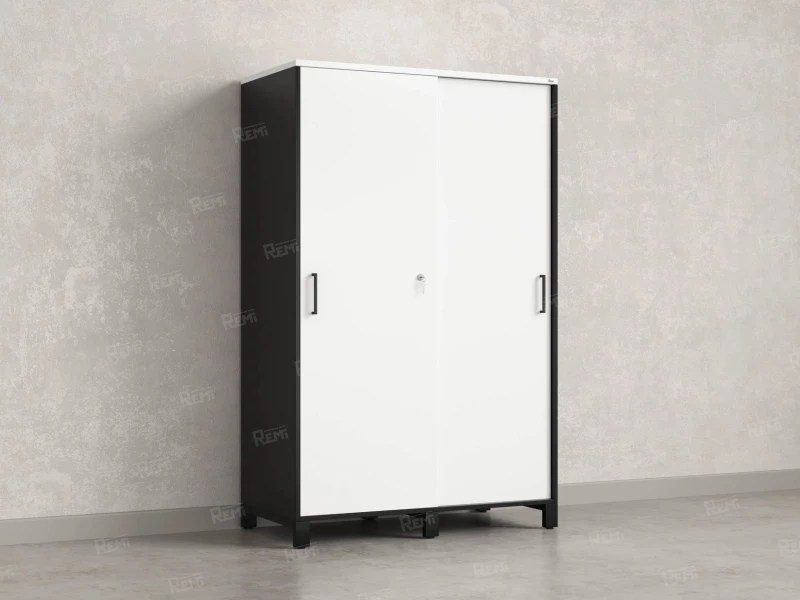 Шкаф-купе, штанга, 1 полка 1200x600x1900 RM163-90x60 Белый/Черный