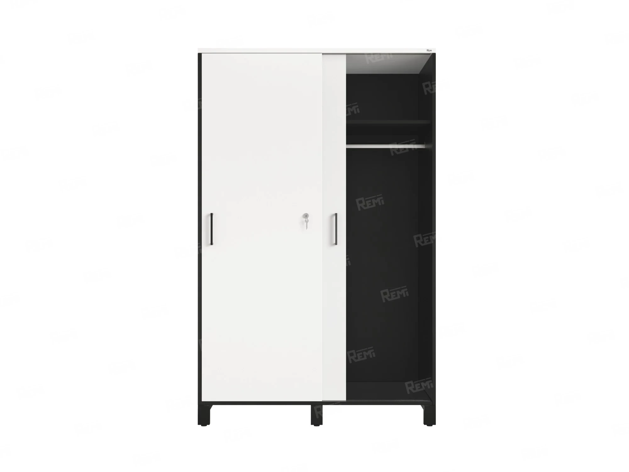 Шкаф-купе, штанга, 1 полка 1200x600x1900 RM163-90x60 Белый/Черный