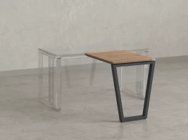 Брифинг прямой, с парящей столешнецей, на U-образном каркасе 800x600x750 RM074-8x6 Юстус/Серый